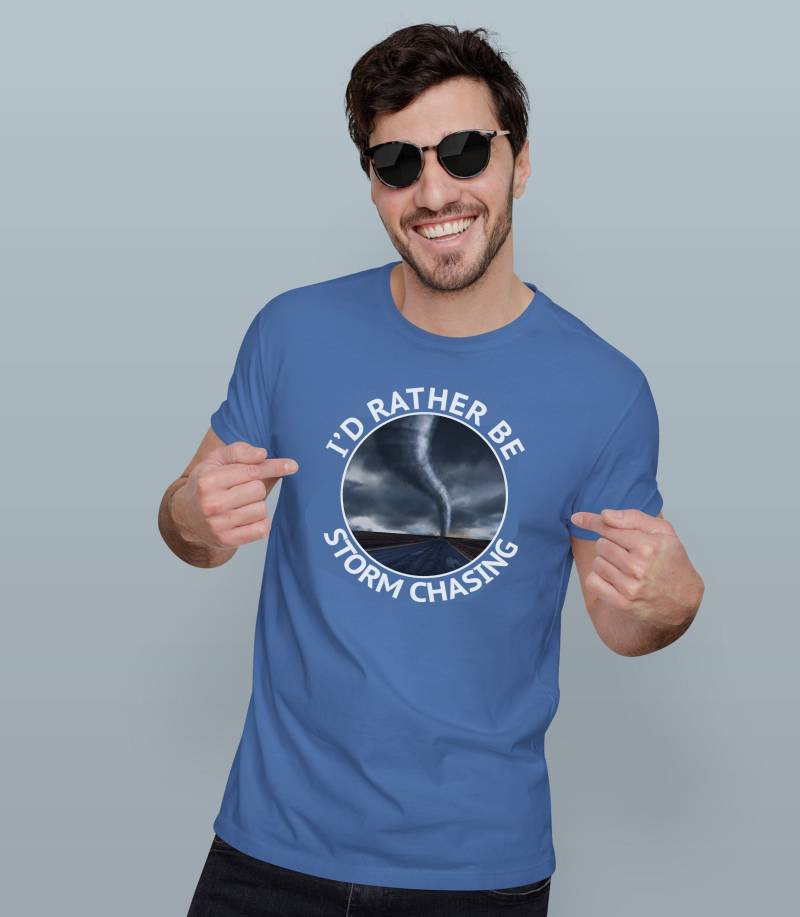 Ich Wäre Eher Sturm Jagen Tornado Hurrikan Wetter Chaser Kurzarm T-Shirt von DesertCacheDesigns