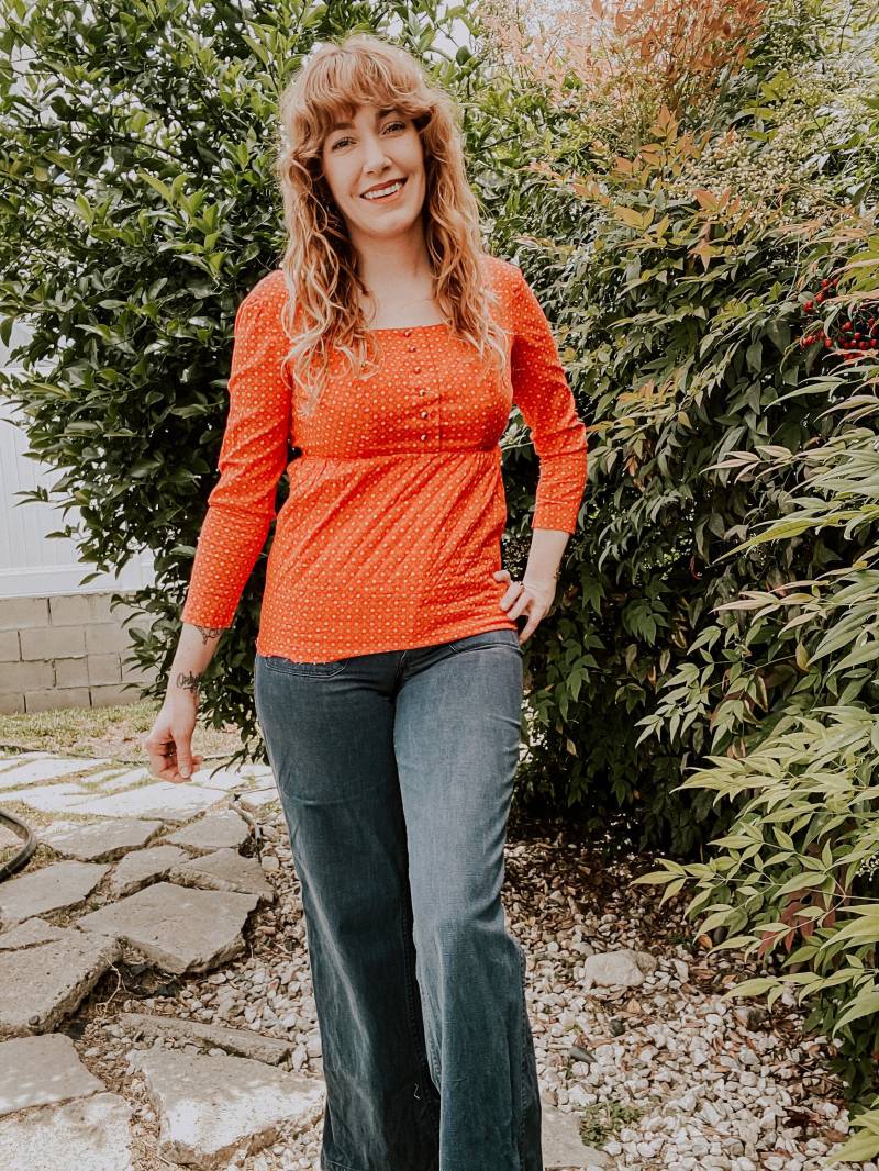 1960Er-70Er Jahre Junge Edwardian Gesteppte Babydoll Bluse von DesertCanaryVintage