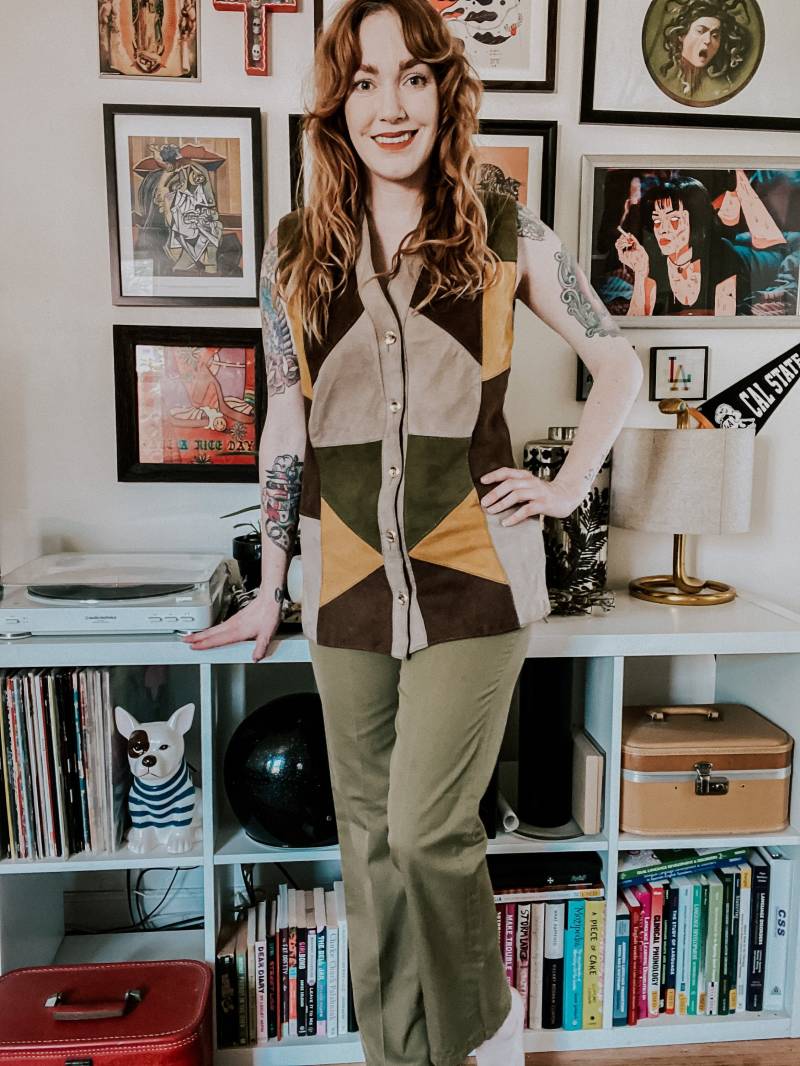 Vintage Boy Scout Armee-Grün Hohe Taille Hose von DesertCanaryVintage