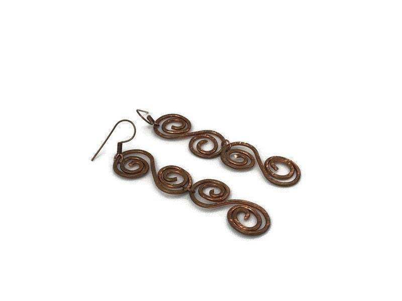 Kupfer Ohrringe Gehämmert von DesertJewelsandRagz