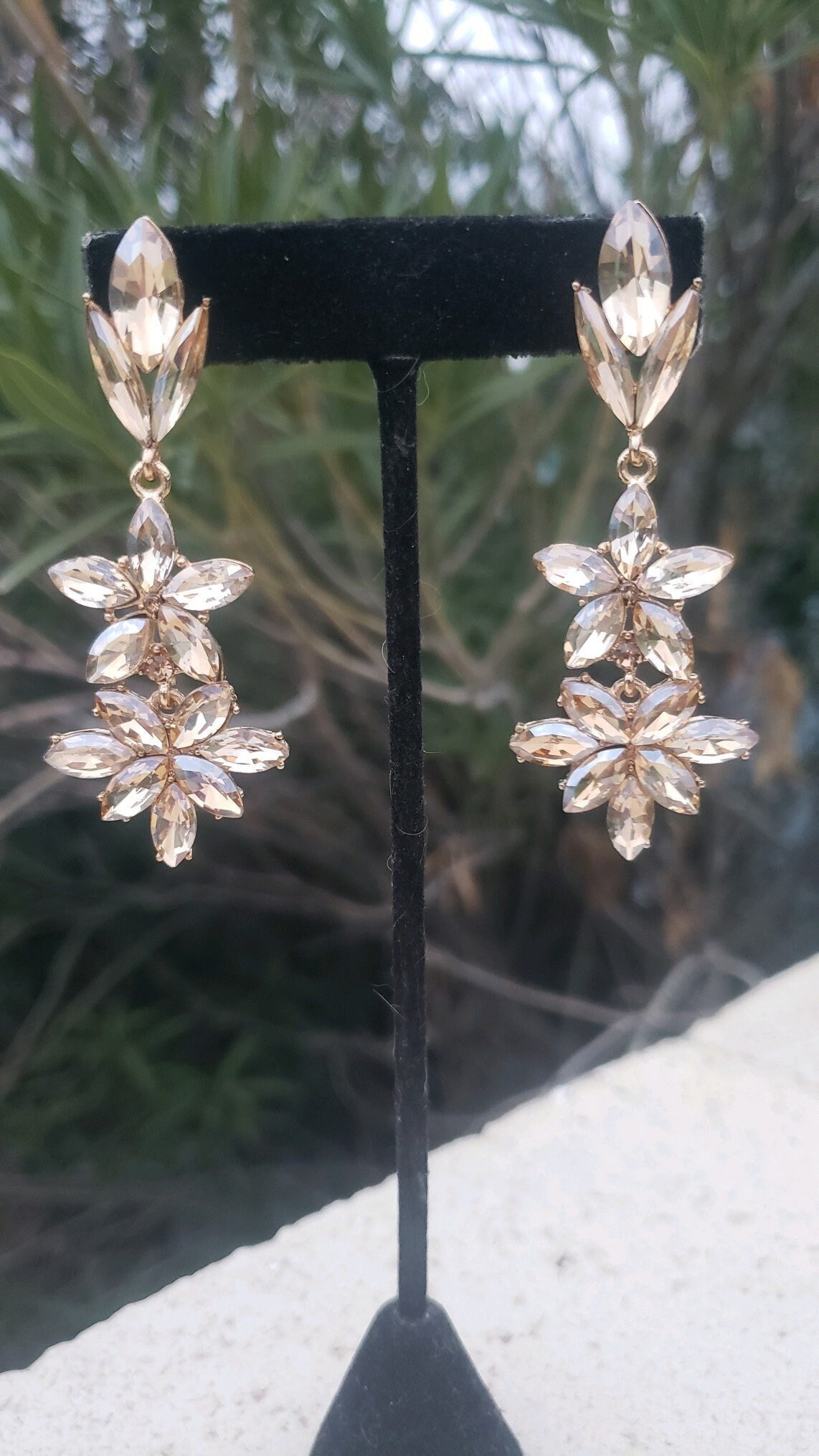 Goldene Ohrringe, Goldene Strassohrringe, Brautohrringe, Ohrringe Goldene Ohrringe, Goldene Strassohrringe, Brautohrringe, Ohrringe von DesertRoseDesigns10