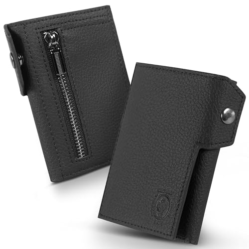 DesertSkin Vegane Geldbörse–kompaktes Portemonnaie aus Kaktus-Leder–RFID-Schutz–Premium-Qualität– nachhaltig produziert–12 Kartenfächer–großes Scheinfach–pflegeleicht–schwarz von DesertSkin