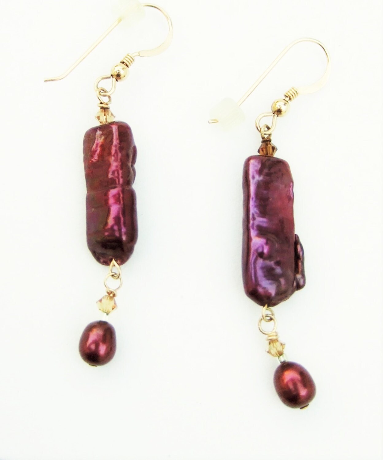 Merlot Fancy Stick-Perlen Ohrringe Merlot Fancy Stick-Perlen Ohrringe von DesertSunriseCreativ