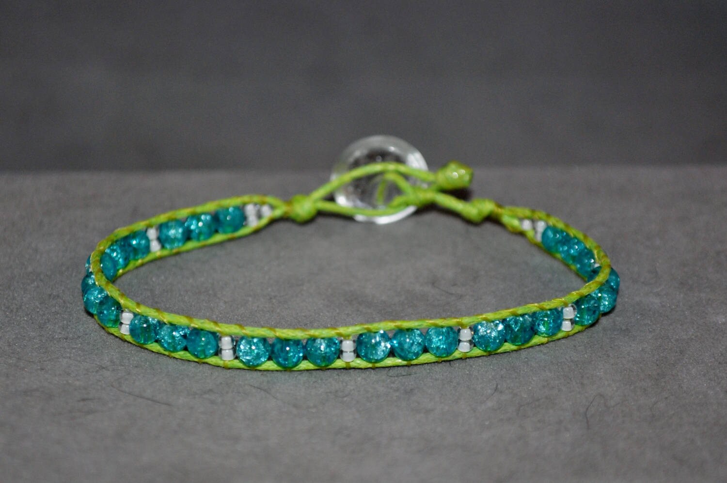 Lime Grün Und Hellblau Blau Perlen Armband Lime Grün Und Hellblau Blau Perlen Armband von DesertUnicornDesigns