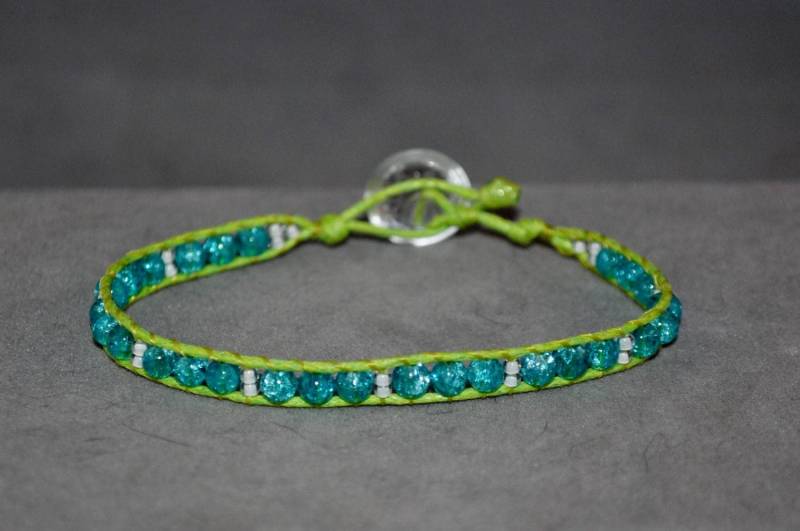 Lime Grün Und Hellblau Blau Perlen Armband Lime Grün Und Hellblau Blau Perlen Armband von DesertUnicornDesigns