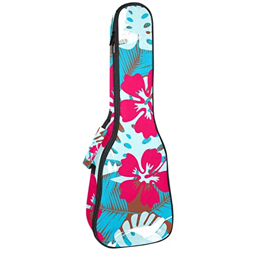 Ukulele Koffer Rosa Blaue Blume Ukulele Tasche 21 Zoll Wasserdicht Oxford Gig Bag Mit Tasche Jungen Mädchen von Desheze