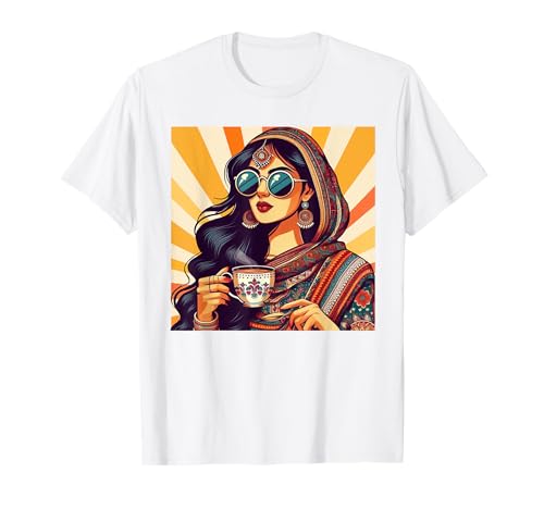 Indisches Mädchen Indian Masala Chai Bollywood Treffen Sie mich in Indien T-Shirt von Desi Girl Meet Me In India Funny Indian