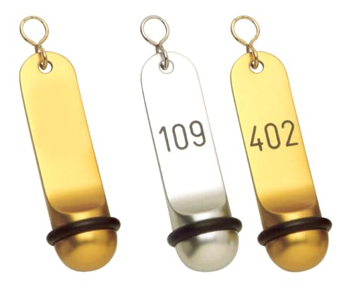 Desi-Schilder Hotelanhänger-115 x 30 mm-Aluminium-Mit,oder ohne Gravur-Schlüsselanhänger-Keyholder-Schlüssel-Keyrings (685 B -Alu.gold ohne Gravur) von Desi-Schilder