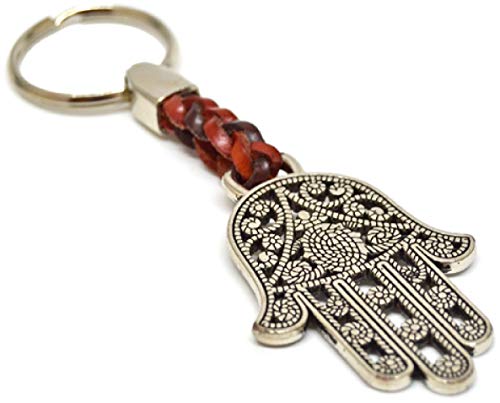 Desi-Schilder Hand der Fatima-Glücksbringer-Metall mit Lederband-Schlüsselanhänger-Keyholder-Schlüssel-Keyrings Desi-Schilder Hand der Fatima-Glücksbringer-Metall mit Lederband-Schlüsselanhänger-Keyholder-Schlüssel-Keyrings von Desi-Schilder