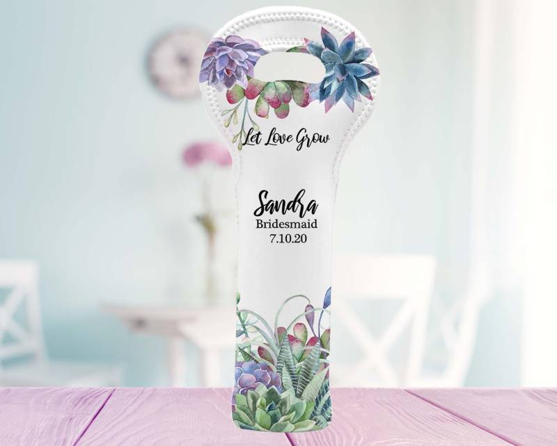 Sukkulentes Thema, Custom Wine Tote, Cactus Wedding, Asking Bridesmaid, Desert Brautjungfer Geschenk, Bottle Bag, Neoprene Bag Sukkulentes Thema, Custom Wine Tote, Cactus Wedding, Asking Bridesmaid, Desert Brautjungfer Geschenk, Bottle Bag, Neoprene Bag von DesiMakesCo