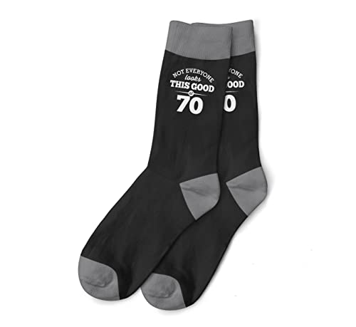 Socken zum 70. Geburtstag, Geschenk für Herren, Andenken, Geschenk für 70 Jahre, Größe 6-11, Schwarz , Einheitsgröße von Design, Invent, Print!