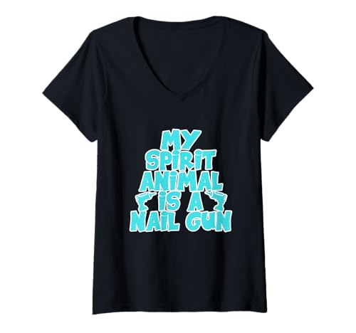 Damen MY SPIRIT ANIMAL IS A NAIL T-Shirt mit V-Ausschnitt Damen MY SPIRIT ANIMAL IS A NAIL T-Shirt mit V-Ausschnitt von Design Craftsmanship Diy Perfect Projects Home Diy