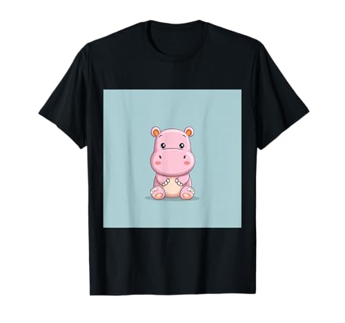 Niedliches Cartoon-Nilpferd im Chibi-Stil süßes Baby-Nilpfer T-Shirt von Design Hippopotamus cute theme