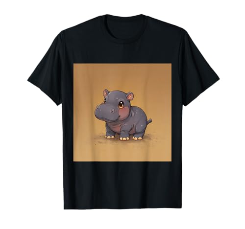Niedliches Cartoon-Nilpferd im Chibi-Stil süßes Baby-Nilpfer T-Shirt Niedliches Cartoon-Nilpferd im Chibi-Stil süßes Baby-Nilpfer T-Shirt von Design Hippopotamus cute theme