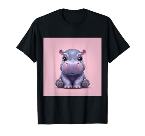 Niedliches Cartoon-Nilpferd im Chibi-Stil süßes Baby-Nilpfer T-Shirt Niedliches Cartoon-Nilpferd im Chibi-Stil süßes Baby-Nilpfer T-Shirt von Design Hippopotamus cute theme