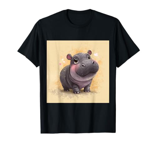 Niedliches Cartoon-Nilpferd im Chibi-Stil süßes Baby-Nilpfer T-Shirt Niedliches Cartoon-Nilpferd im Chibi-Stil süßes Baby-Nilpfer T-Shirt von Design Hippopotamus cute theme