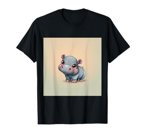 Niedliches Cartoon-Nilpferd im Chibi-Stil süßes Baby-Nilpfer T-Shirt Niedliches Cartoon-Nilpferd im Chibi-Stil süßes Baby-Nilpfer T-Shirt von Design Hippopotamus cute theme