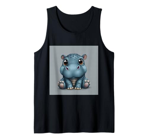 Niedliches Cartoon-Nilpferd im Chibi-Stil süßes Baby-Nilpfer Tank Top Niedliches Cartoon-Nilpferd im Chibi-Stil süßes Baby-Nilpfer Tank Top von Design Hippopotamus cute theme