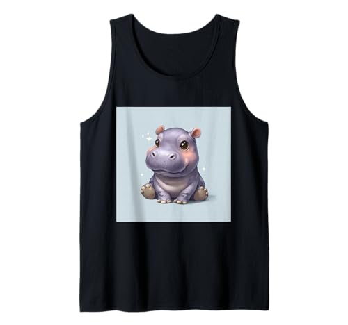 Niedliches Cartoon-Nilpferd im Chibi-Stil süßes Baby-Nilpfer Tank Top Niedliches Cartoon-Nilpferd im Chibi-Stil süßes Baby-Nilpfer Tank Top von Design Hippopotamus cute theme