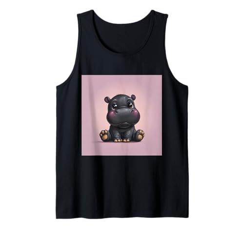 Niedliches Cartoon-Nilpferd im Chibi-Stil süßes Baby-Nilpfer Tank Top Niedliches Cartoon-Nilpferd im Chibi-Stil süßes Baby-Nilpfer Tank Top von Design Hippopotamus cute theme