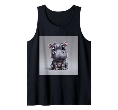 Niedliches Cartoon-Nilpferd im Chibi-Stil süßes Baby-Nilpfer Tank Top Niedliches Cartoon-Nilpferd im Chibi-Stil süßes Baby-Nilpfer Tank Top von Design Hippopotamus cute theme