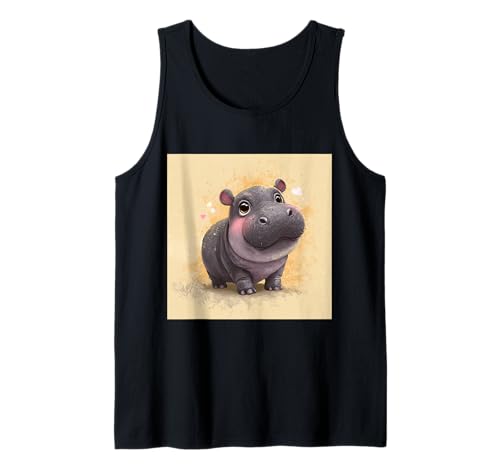 Niedliches Cartoon-Nilpferd im Chibi-Stil süßes Baby-Nilpfer Tank Top Niedliches Cartoon-Nilpferd im Chibi-Stil süßes Baby-Nilpfer Tank Top von Design Hippopotamus cute theme