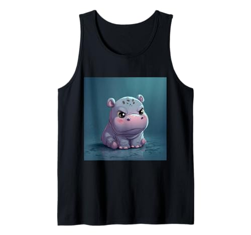 Niedliches Cartoon-Nilpferd im Chibi-Stil süßes Baby-Nilpfer Tank Top Niedliches Cartoon-Nilpferd im Chibi-Stil süßes Baby-Nilpfer Tank Top von Design Hippopotamus cute theme