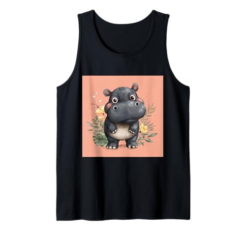 Niedliches Cartoon-Nilpferd im Chibi-Stil süßes Baby-Nilpfer Tank Top Niedliches Cartoon-Nilpferd im Chibi-Stil süßes Baby-Nilpfer Tank Top von Design Hippopotamus cute theme