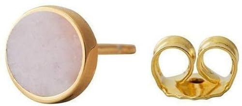 Design Letters Ohrstecker mit rosa Opal (Gold), Sterlingsilber, Einheitsgröße von Design Letters