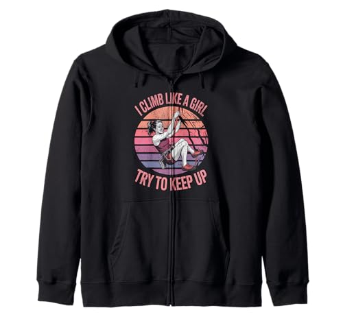 Süß, ich klettere wie EIN Mädchen, Coole Freeclimbing-Liebhaber Kapuzenjacke von Design Proud Girl Rock Climber