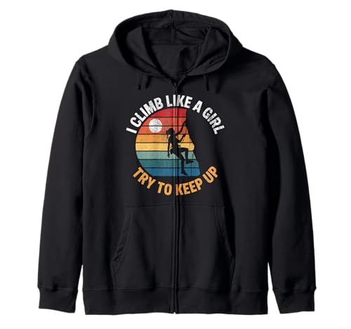 Süß, ich klettere wie EIN Mädchen, Coole Freeclimbing-Liebhaber Kapuzenjacke von Design Proud Girl Rock Climber
