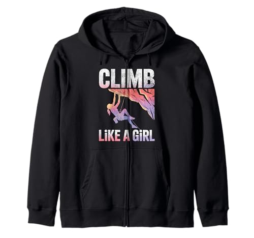 Süßes Klettern wie EIN Mädchen Coole Freeclimbing-Liebhaber Kapuzenjacke von Design Proud Girl Rock Climber