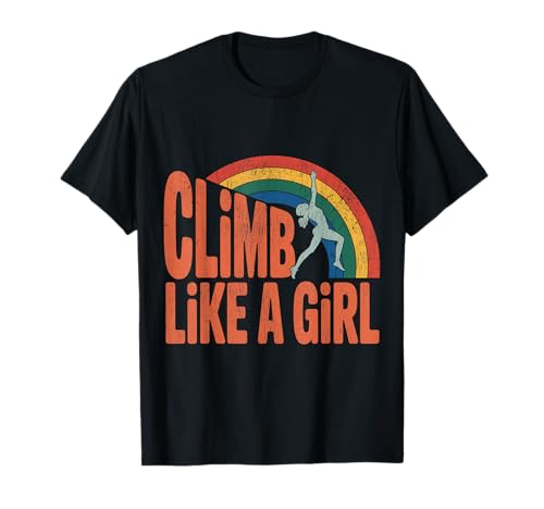 Süßes Klettern wie EIN Mädchen Coole Freeclimbing-Liebhaber T-Shirt von Design Proud Girl Rock Climber
