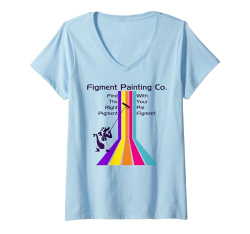 Damen Figurenmalerei, Fantasiereise, Kleiner Funke, Fahrt T-Shirt mit V-Ausschnitt Damen Figurenmalerei, Fantasiereise, Kleiner Funke, Fahrt T-Shirt mit V-Ausschnitt von Design Trends Shop
