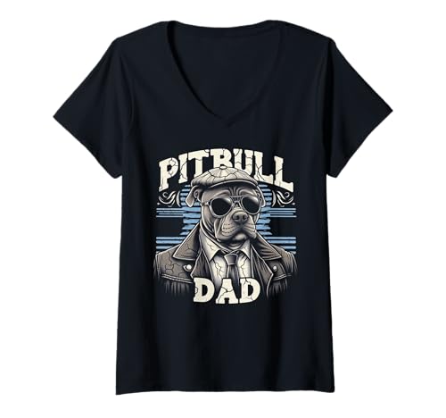 Damen Lustiger Pitbull Dad Pitbull Hund Haustier für Männer Vatertag T-Shirt mit V-Ausschnitt Damen Lustiger Pitbull Dad Pitbull Hund Haustier für Männer Vatertag T-Shirt mit V-Ausschnitt von Design for Pitbull Dad Pitbull Dog Pet for Men