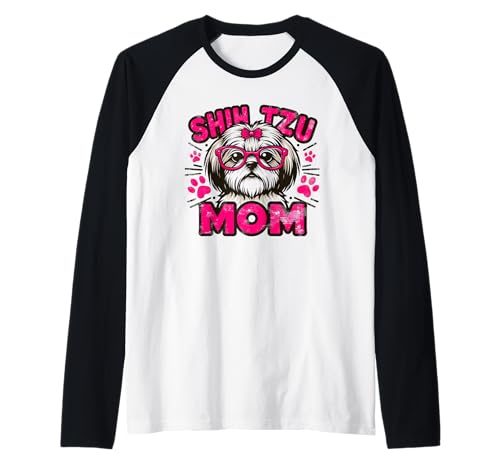 Shih Tzu Mom Shih Tzu Hund Haustier für Frauen Raglan von Design for Shih Tzu Mom Shih Tzu Dog
