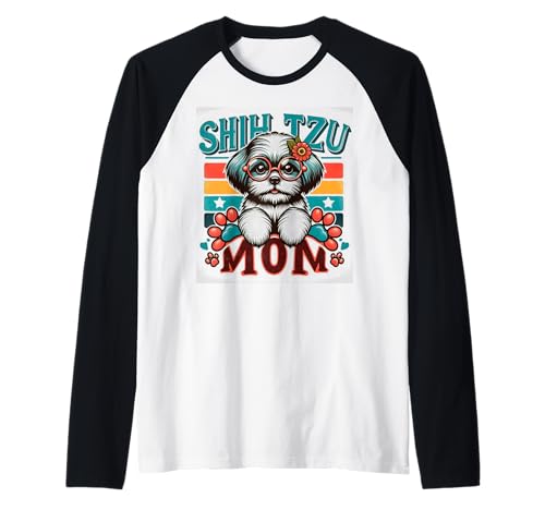 Shih Tzu Mom Shih Tzu Hund Haustier für Frauen Raglan von Design for Shih Tzu Mom Shih Tzu Dog