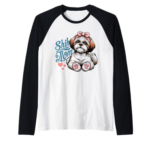 Shih Tzu Mom Shih Tzu Hund Haustier für Frauen Raglan von Design for Shih Tzu Mom Shih Tzu Dog