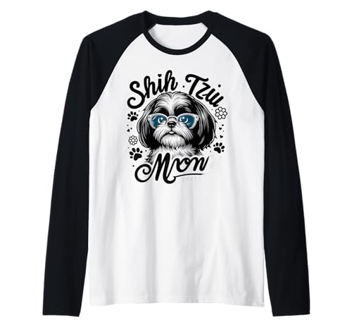 Shih Tzu Mom Shih Tzu Hund Haustier für Frauen Raglan von Design for Shih Tzu Mom Shih Tzu Dog