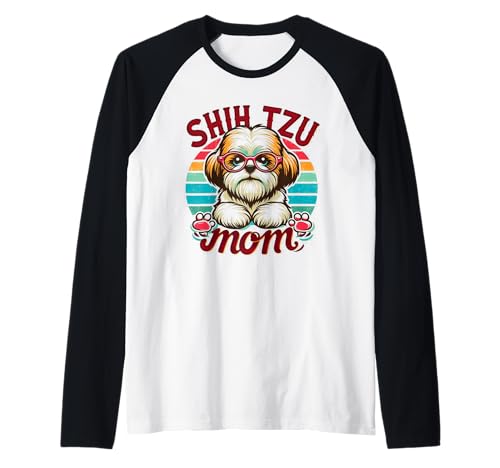 Shih Tzu Mom Shih Tzu Hund Haustier für Frauen Raglan von Design for Shih Tzu Mom Shih Tzu Dog