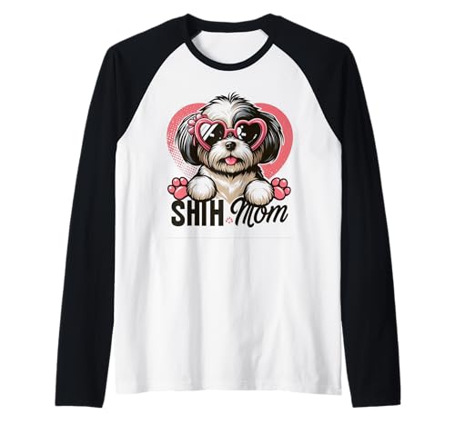 Shih Tzu Mom Shih Tzu Hund Haustier für Frauen Raglan von Design for Shih Tzu Mom Shih Tzu Dog