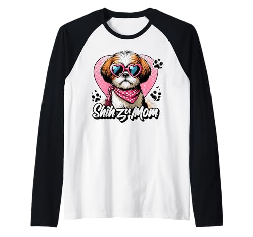 Shih Tzu Mom Shih Tzu Hund Haustier für Frauen Raglan von Design for Shih Tzu Mom Shih Tzu Dog