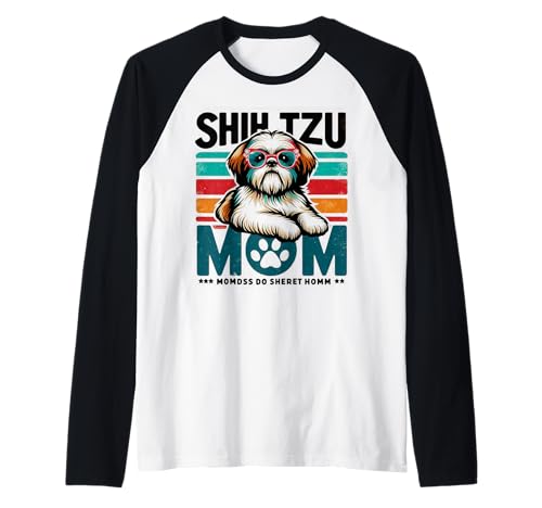 Shih Tzu Mom Shih Tzu Hund Haustier für Frauen Raglan von Design for Shih Tzu Mom Shih Tzu Dog