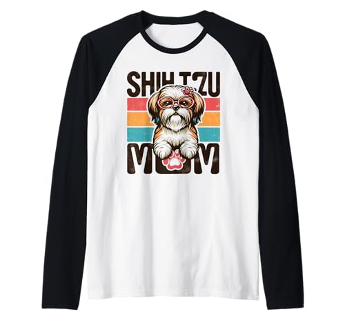 Shih Tzu Mom Shih Tzu Hund Haustier für Frauen Raglan von Design for Shih Tzu Mom Shih Tzu Dog