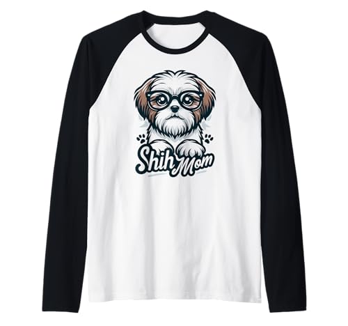 Shih Tzu Mom Shih Tzu Hund Haustier für Frauen Raglan von Design for Shih Tzu Mom Shih Tzu Dog