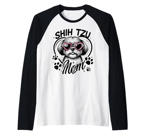 Shih Tzu Mom Shih Tzu Hund Haustier für Frauen Raglan von Design for Shih Tzu Mom Shih Tzu Dog