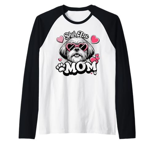 Shih Tzu Mom Shih Tzu Hund Haustier für Frauen Raglan von Design for Shih Tzu Mom Shih Tzu Dog