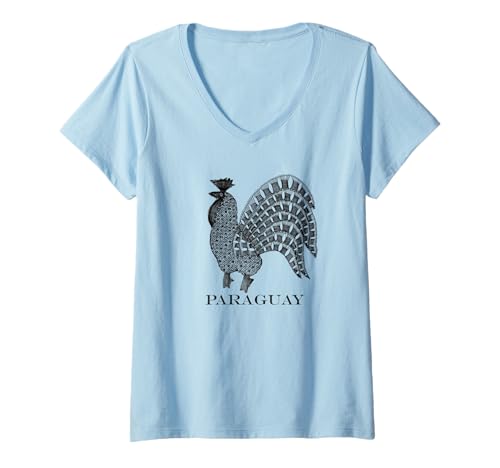 Damen Hahn-Design — für Liebhaber von Spitzen- und Bastelarbeiten T-Shirt mit V-Ausschnitt Damen Hahn-Design — für Liebhaber von Spitzen- und Bastelarbeiten T-Shirt mit V-Ausschnitt von Design from Paraguay