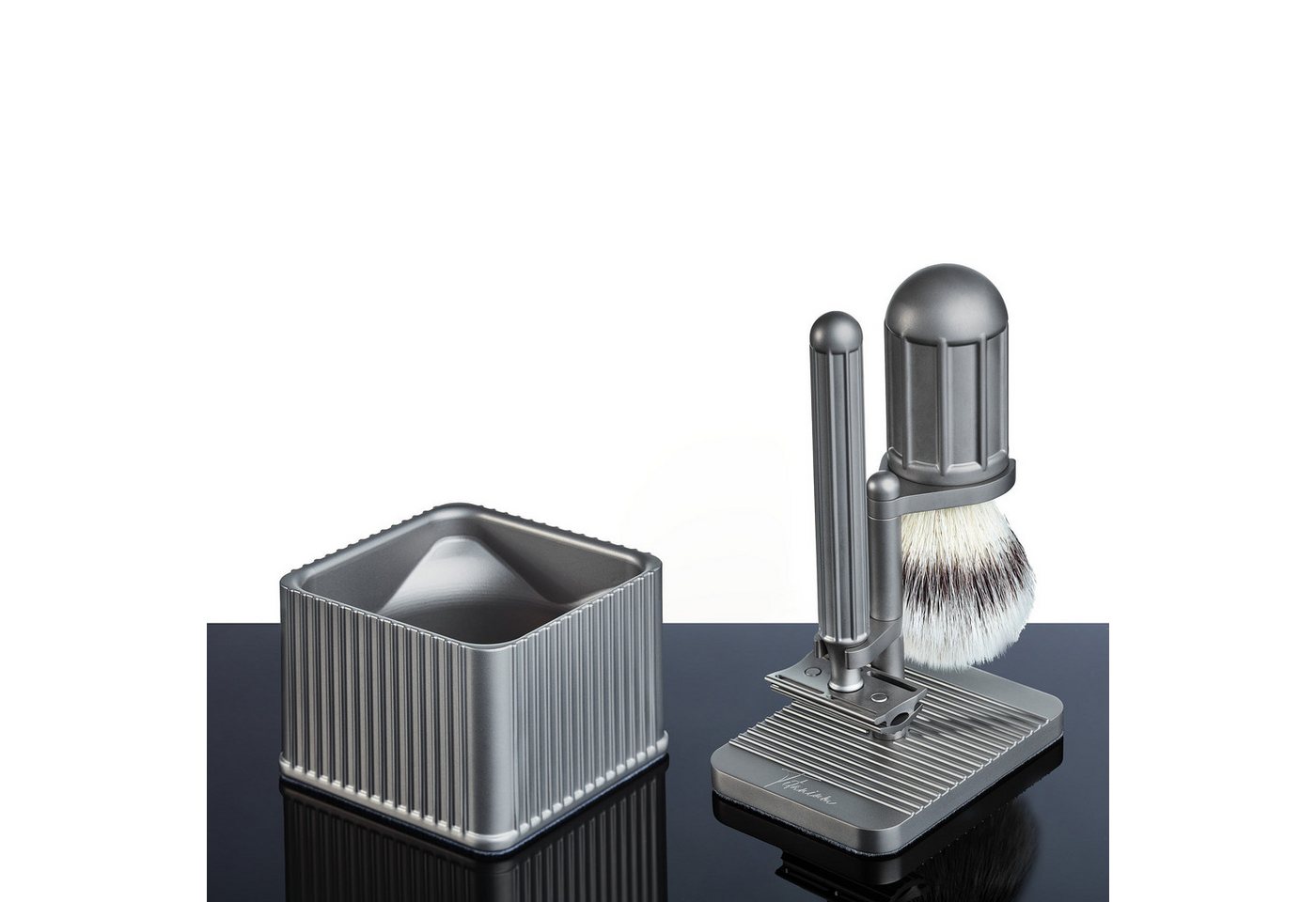 Design94 Rasierset Titanium Rasur-Set mit Schale von Design94