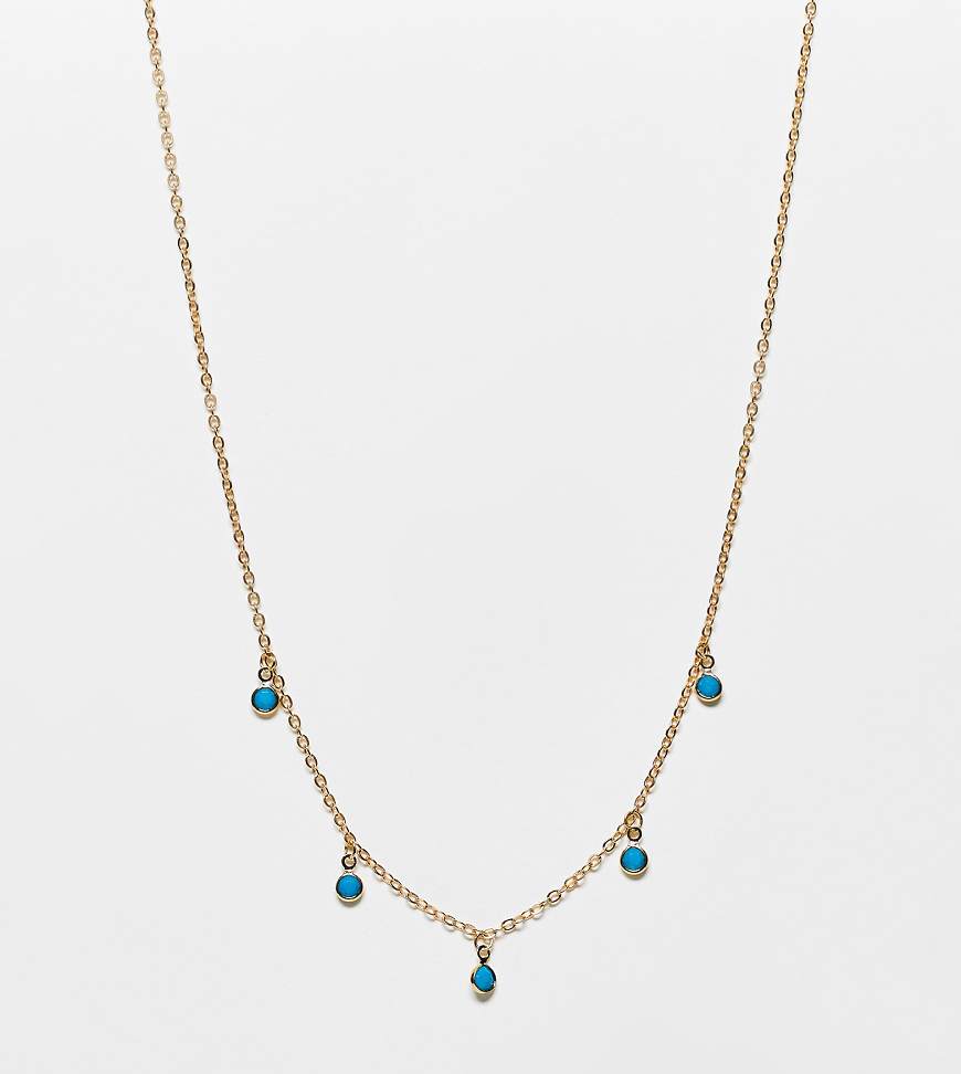 DesignB London Curve - Choker-Halskette in Goldoptik mit türkisfarbenen Anhängern-Goldfarben DesignB London Curve - Choker-Halskette in Goldoptik mit türkisfarbenen Anhängern-Goldfarben von DesignB London Curve